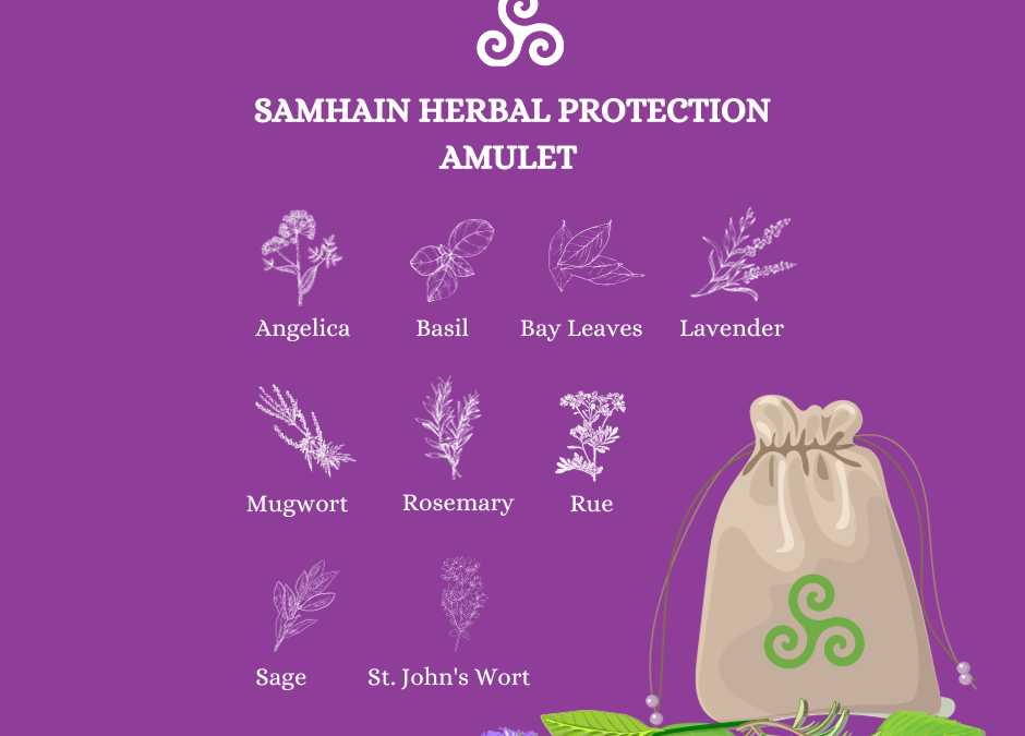 Amuleto de protección a base de hierbas para Samhain